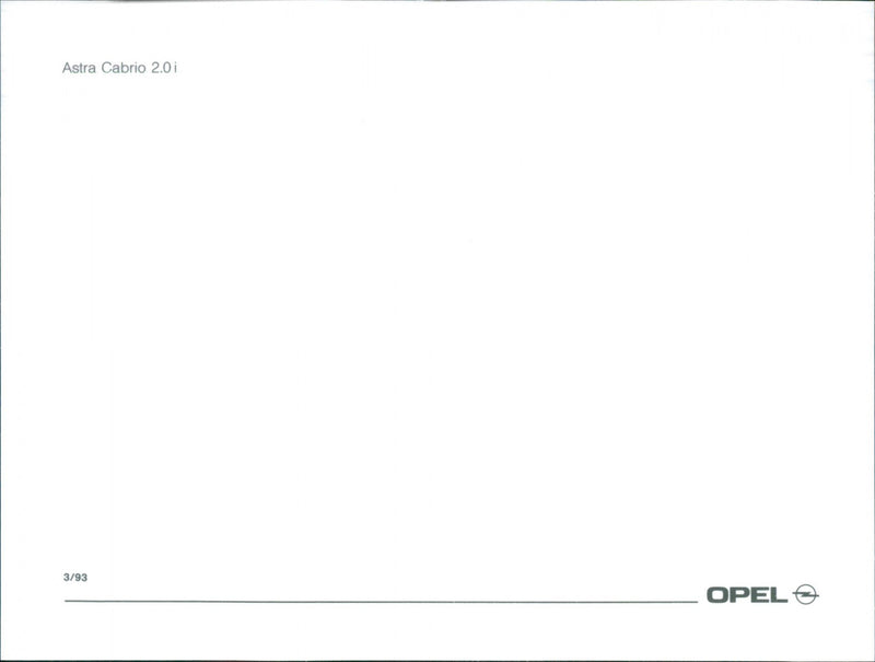 1993 Opel Astra Cabrio 2.0i - Vintage Photograph