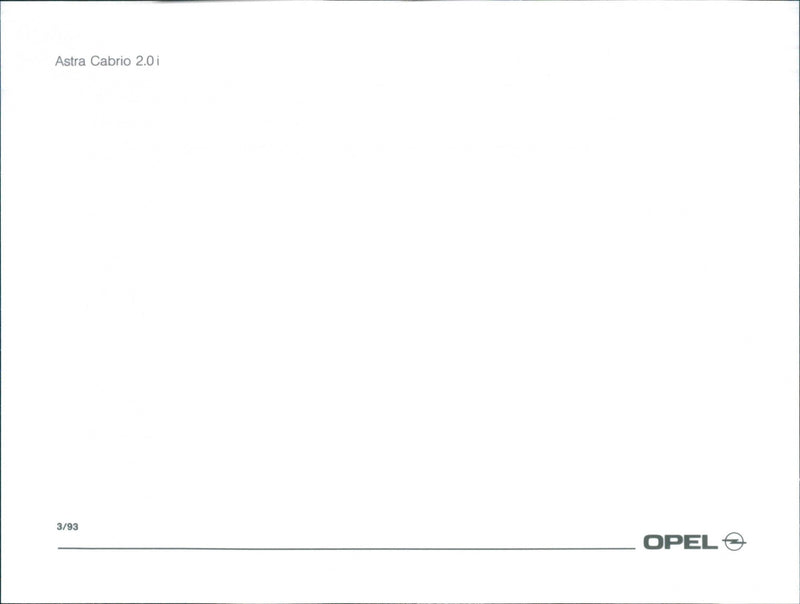 1993 Opel Astra Cabrio 2.0i - Vintage Photograph