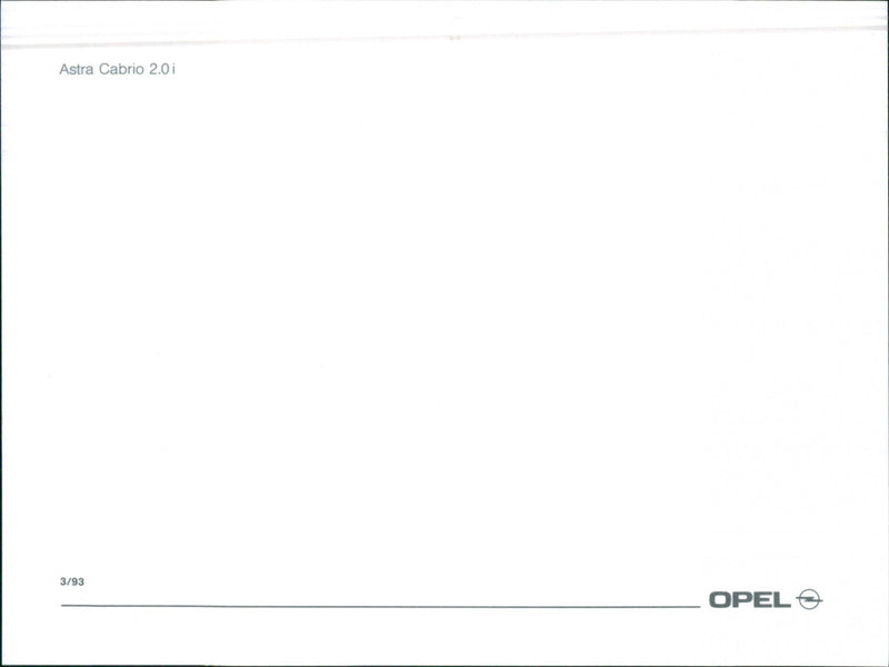 1993 Opel Astra Cabrio 2.0i - Vintage Photograph