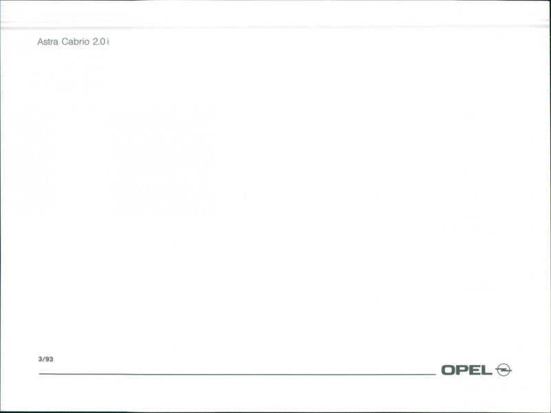 1993 Opel Astra Cabrio 2.0i - Vintage Photograph