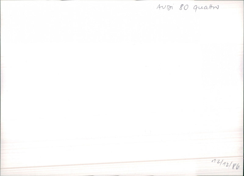 1986 Audi 80 Quattro - Vintage Photograph