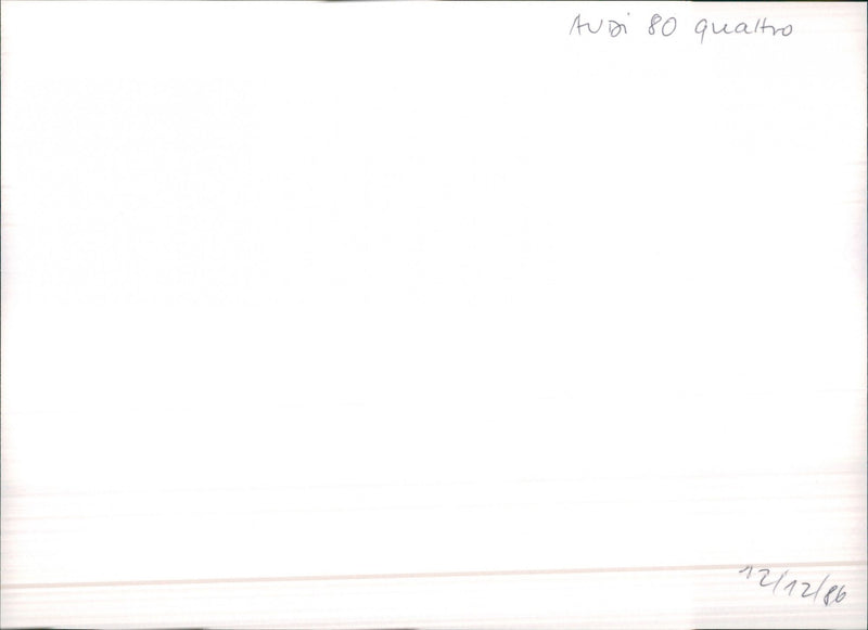 1986 Audi 80 Quattro - Vintage Photograph