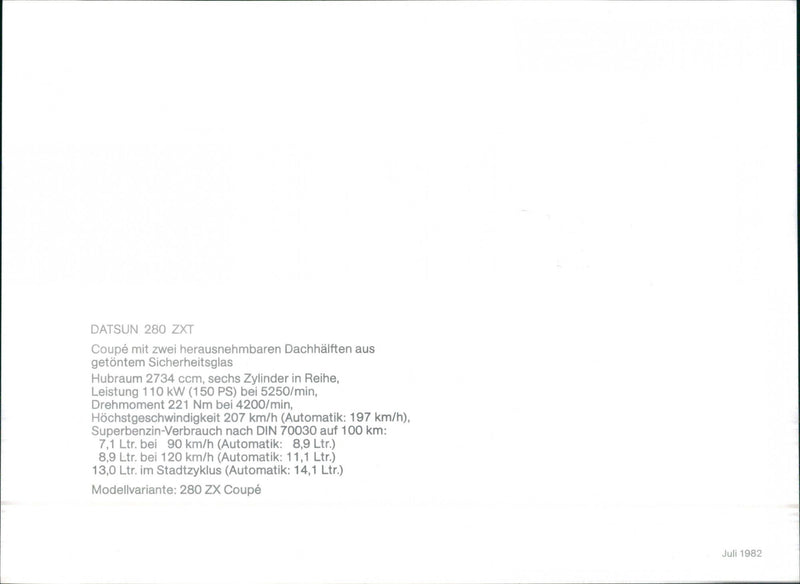 Datsun 280 ZXT. - Vintage Photograph