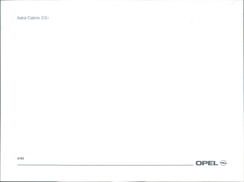 1993 Opel Astra Cabrio 2.0i - Vintage Photograph
