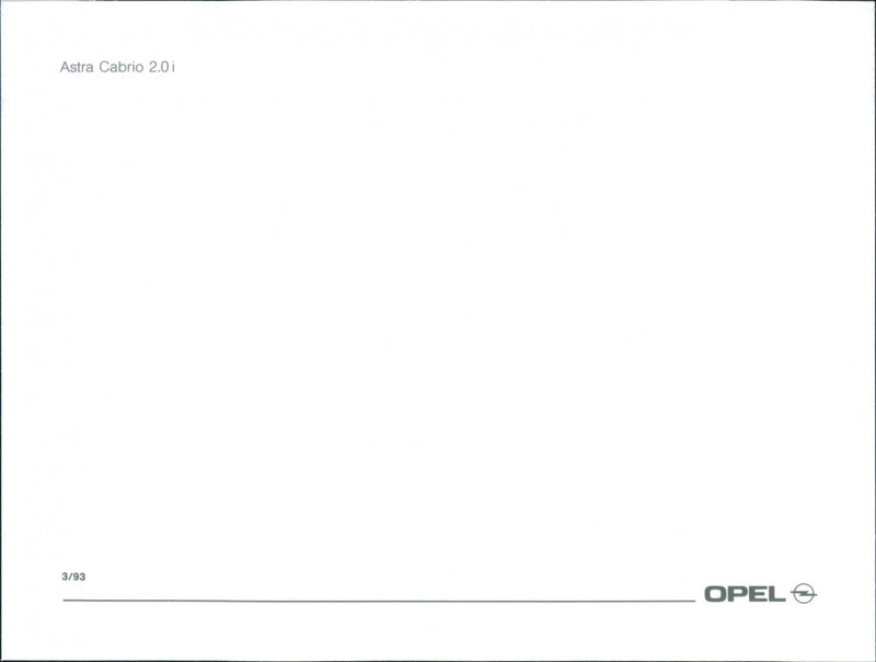 1993 Opel Astra Cabrio 2.0i - Vintage Photograph
