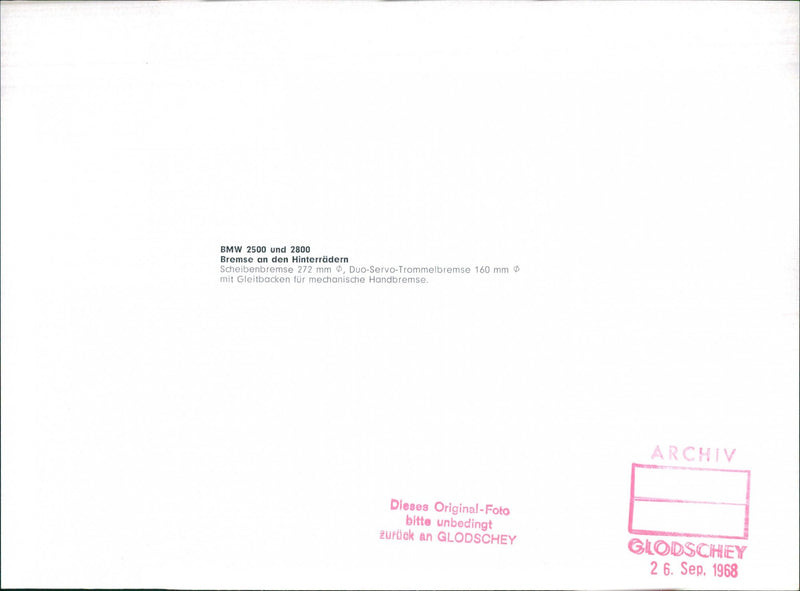 BMW 2500 and 2800 - Vintage Photograph