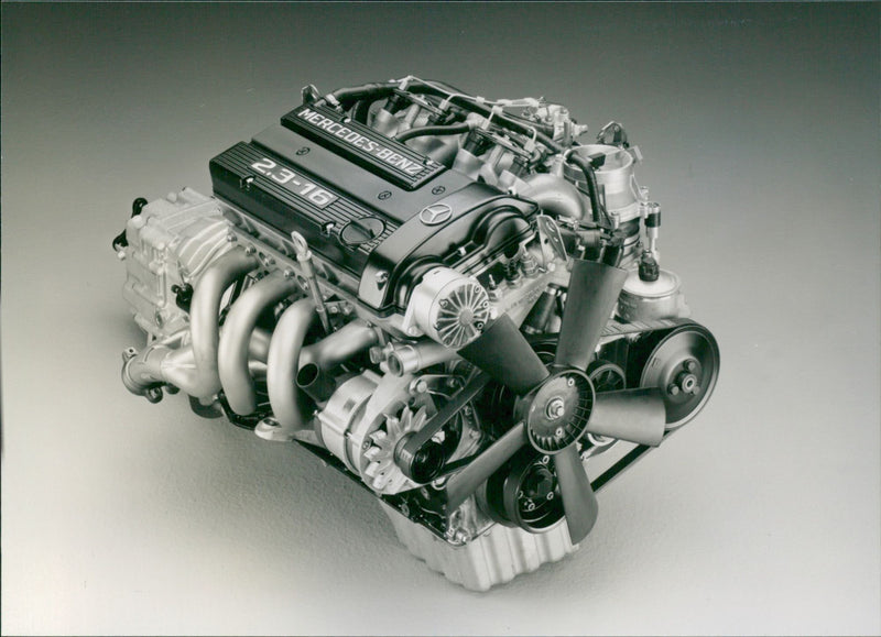 1984 Mercedes-Benz 190E 2.3-16 Engine - Vintage Photograph