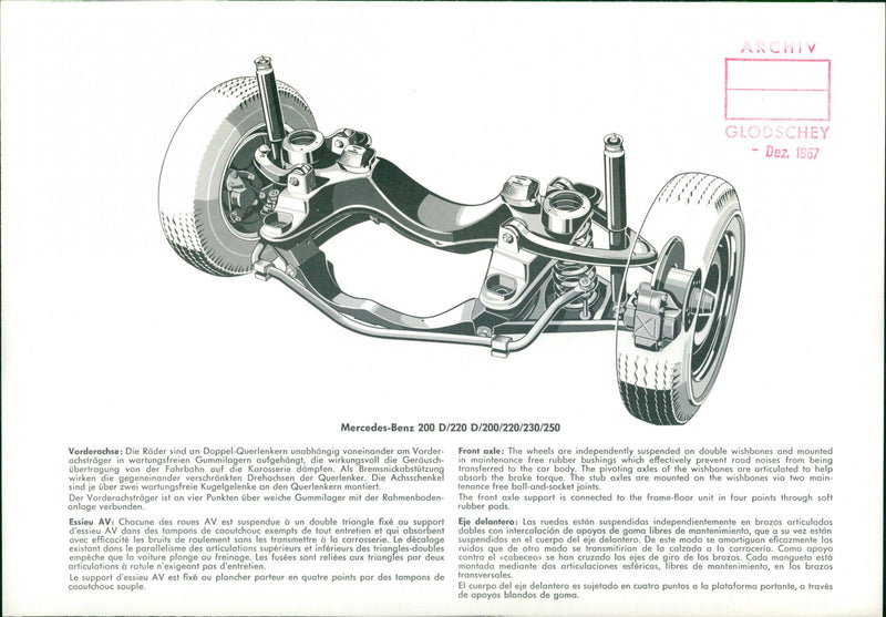 Mercedes-Benz 200 D/ 220 D/ 200/ 220/ 230/ 250 - Vintage Photograph