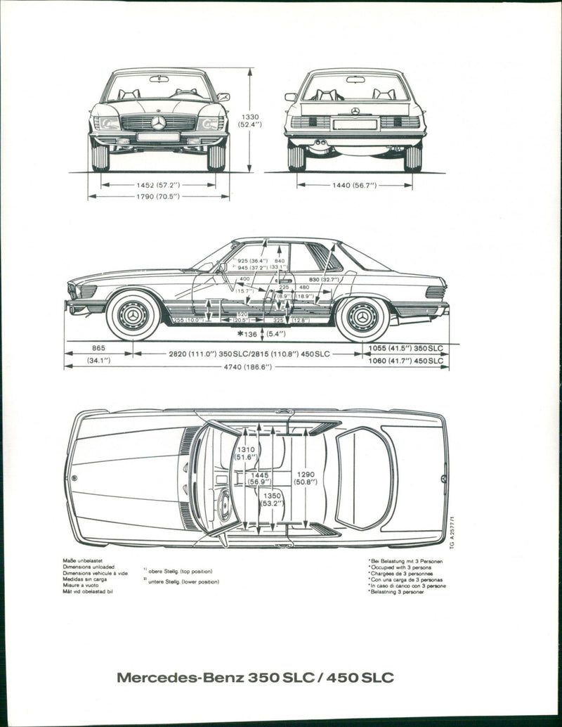 Mercedes-Benz 350 SL C/ 450SLC - Vintage Photograph