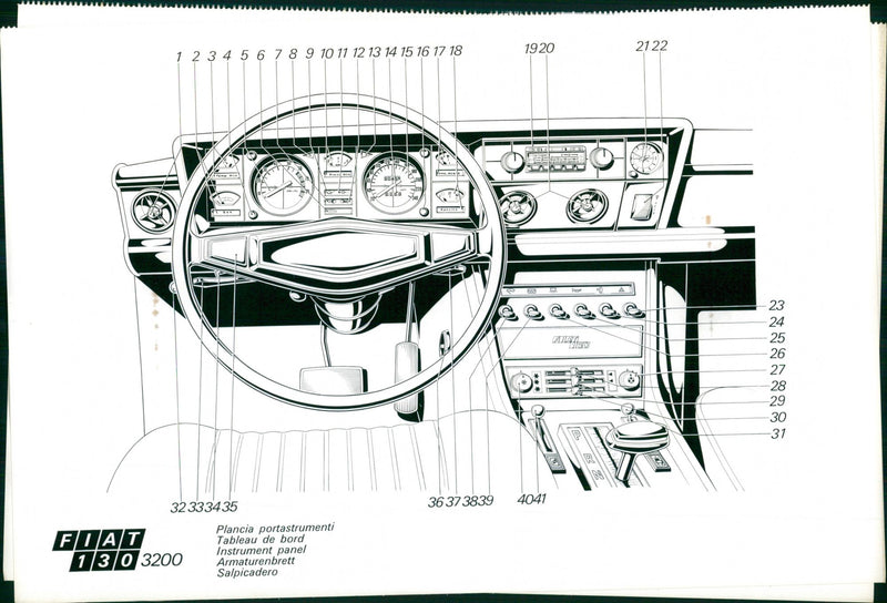 Fiat 130 3200 Instrumental Panel - Vintage Photograph