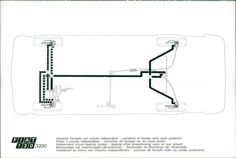 Fiat 130 3200 Independent Circuit Braking System - Vintage Photograph