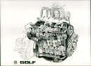 1983 Volkswagen Golf's engine - Vintage Photograph