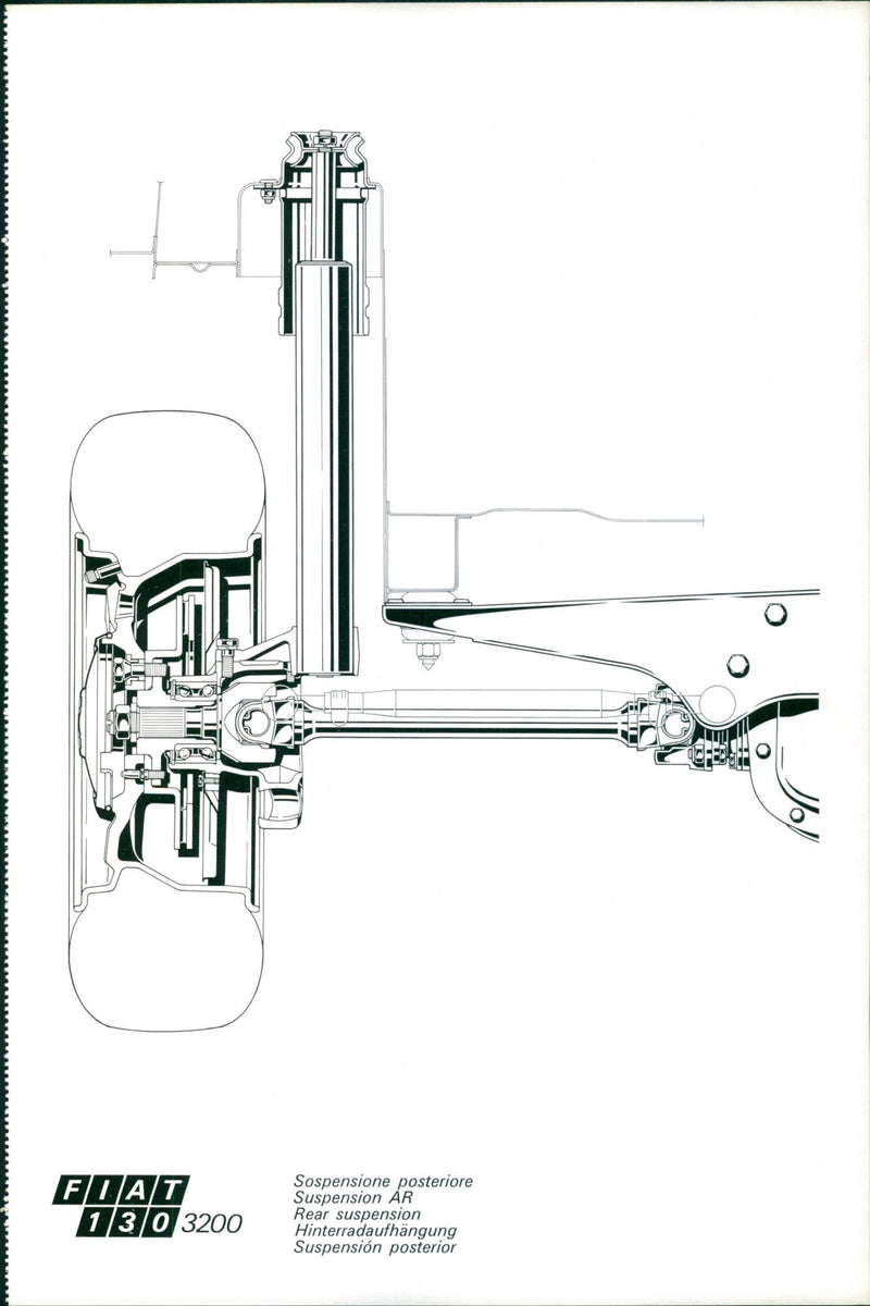 Fiat 130 3200 Rear Suspension - Vintage Photograph