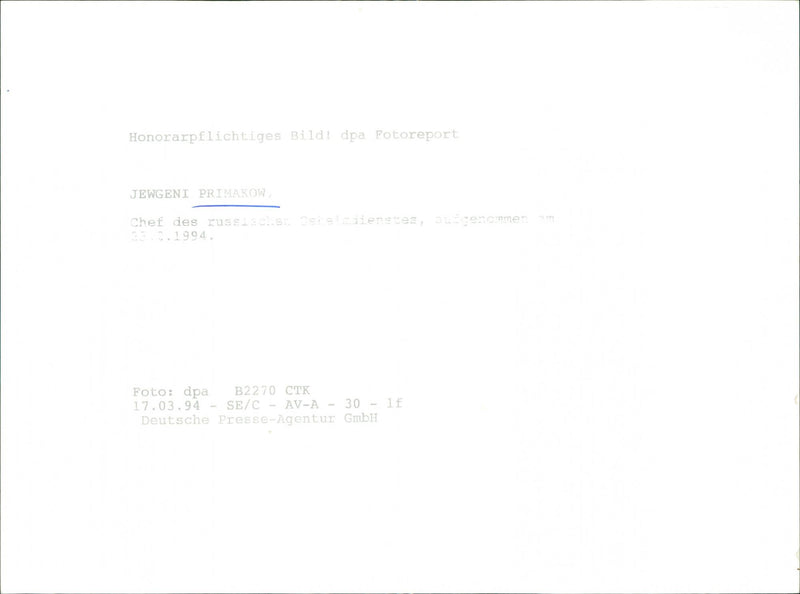 Jewgeni Primakow - Vintage Photograph