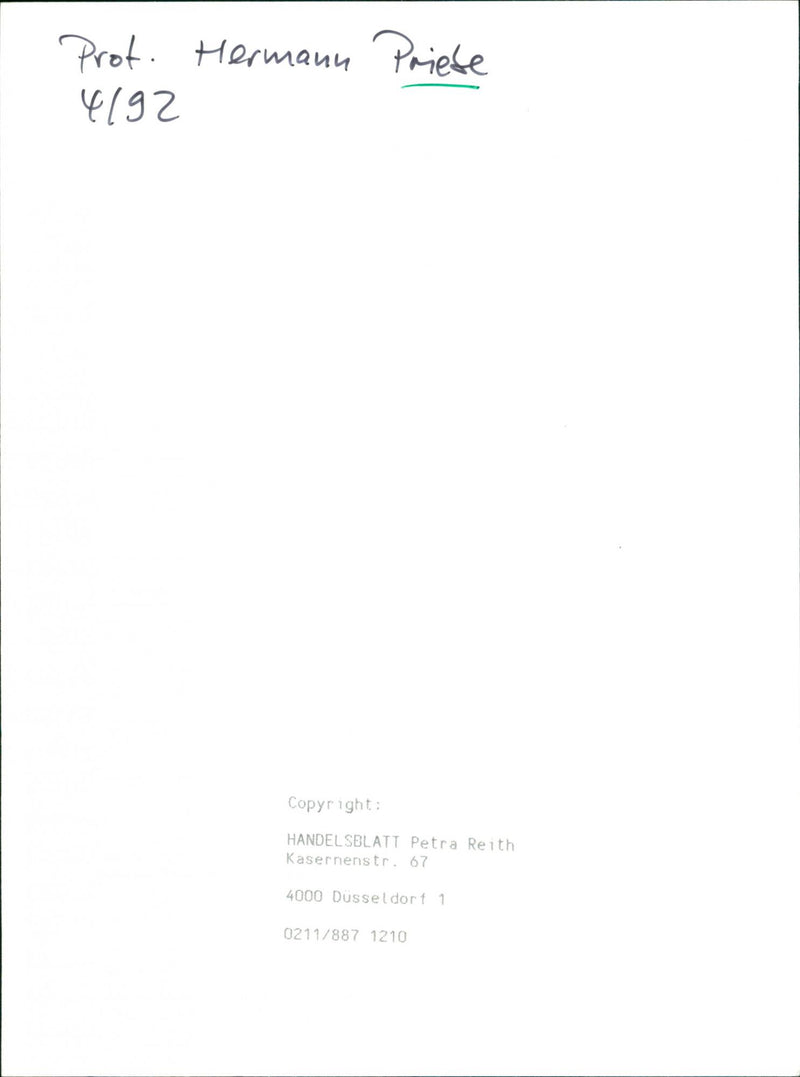 Prof. H. Priebe - Vintage Photograph