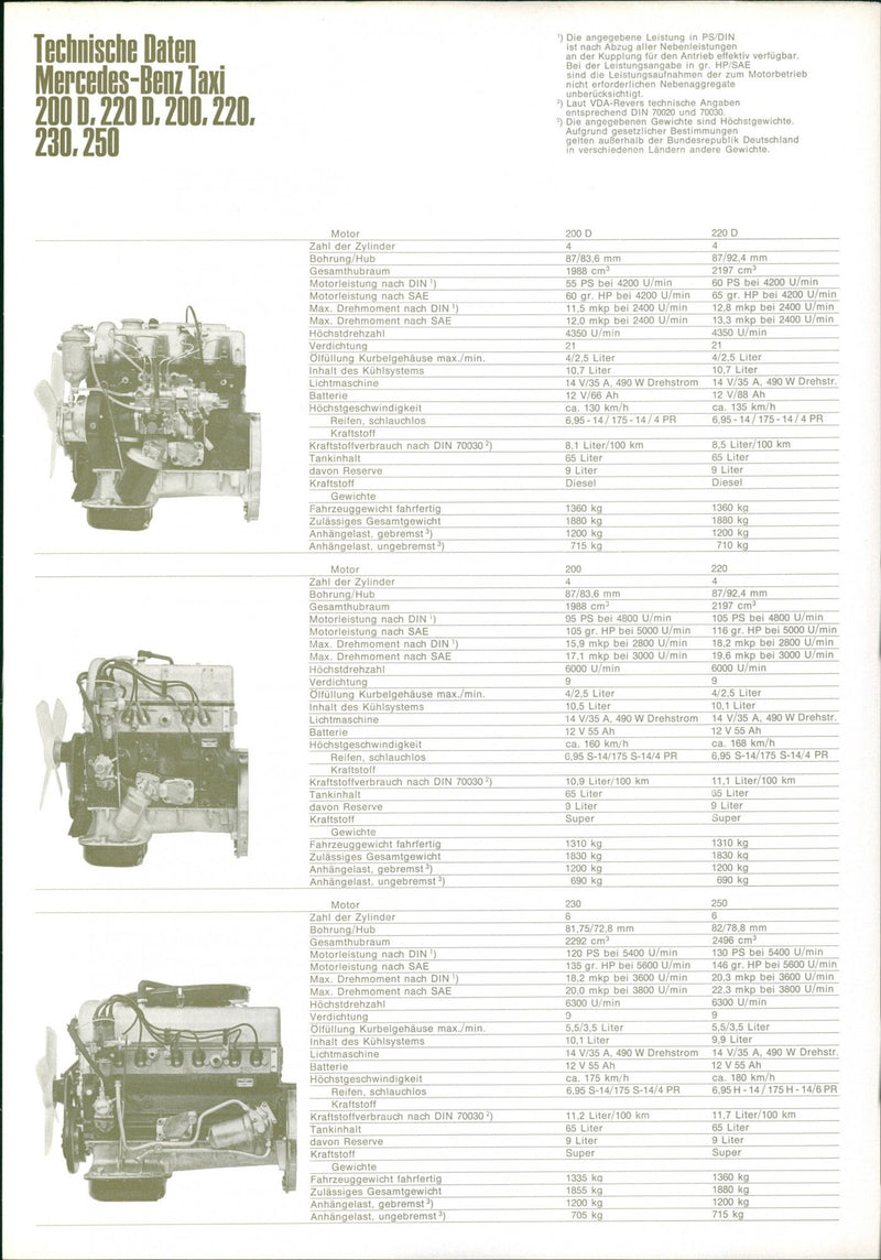 Mercedes Benz Taxis - Vintage Photograph