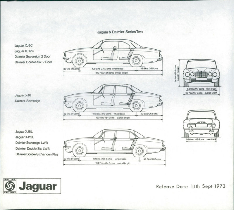 1973 Jaguar and Daimler Series Two - Vintage Photograph