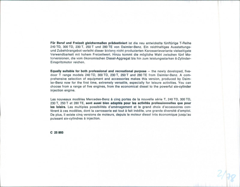 Mercedes Benz T-Series - Vintage Photograph