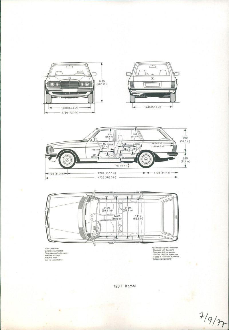 Mercedes Benz 123 T Kombi - Vintage Photograph