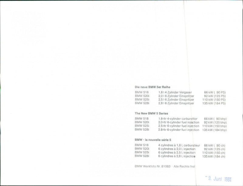 BMW 5 Series - Vintage Photograph