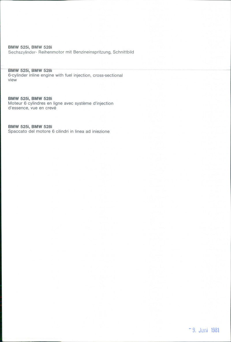 BMW 525i, BMW 528i - Vintage Photograph