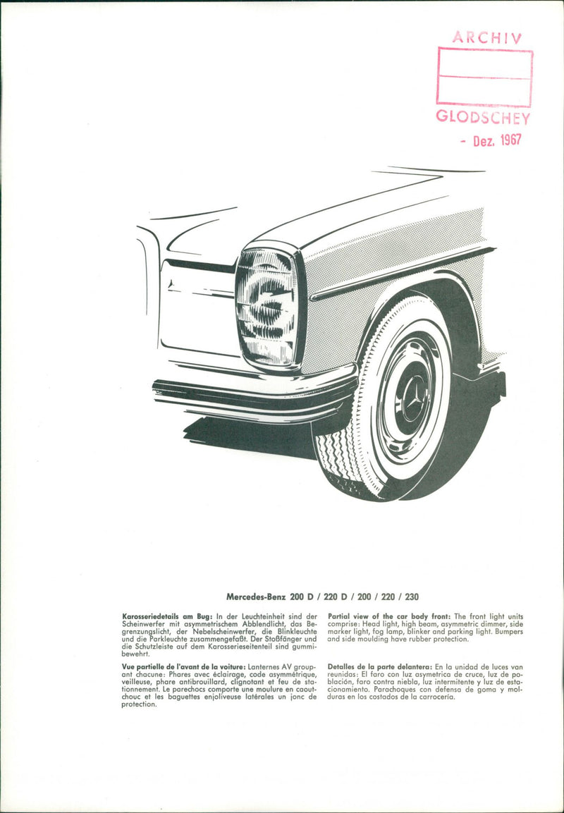 Mercedes-Benz 200 D/ 220 D/ 200 / 220 / 230 - Vintage Photograph