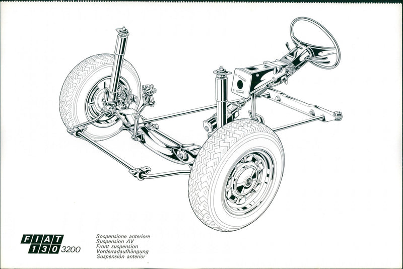 Fiat 130 3200 Front Suspension - Vintage Photograph