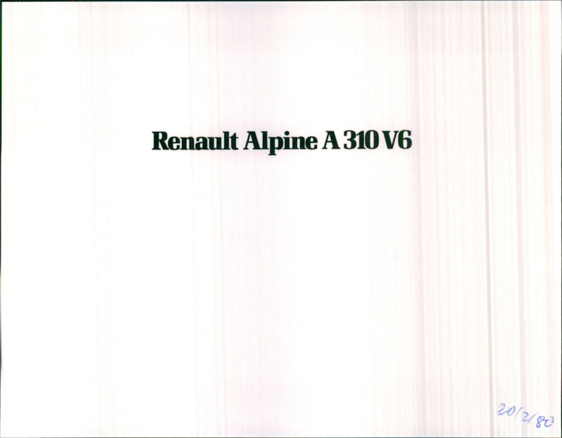 Renault Alpine A 310 V6 - Vintage Photograph