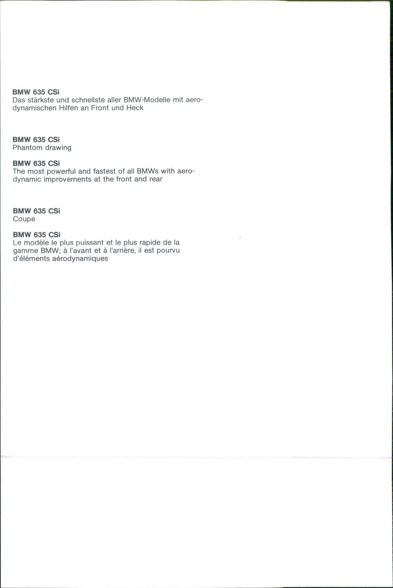 BMW 635 CSi - Vintage Photograph