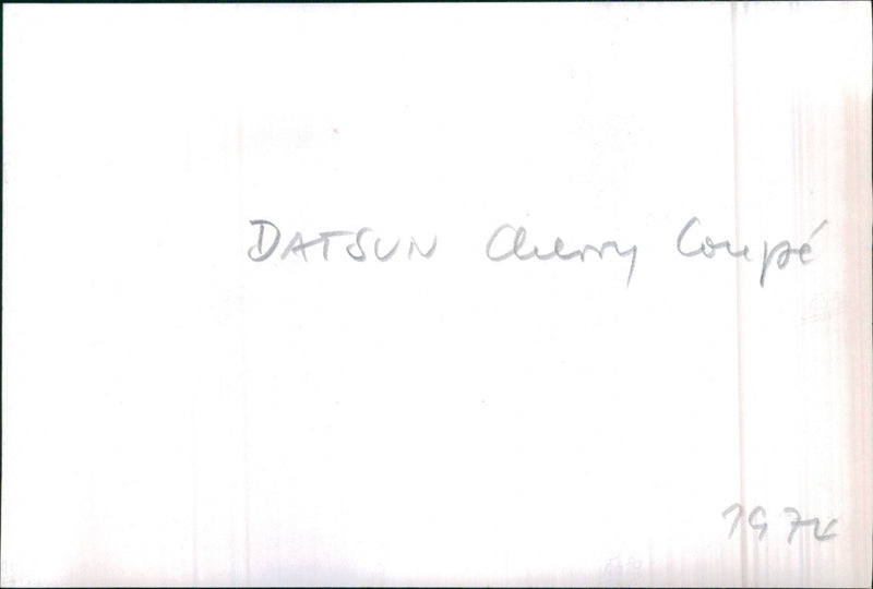 Datsun Cherry Coupe 1974. - Vintage Photograph