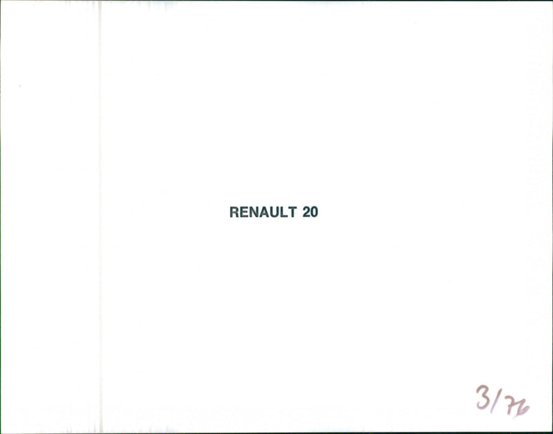 Renault 20 - Vintage Photograph