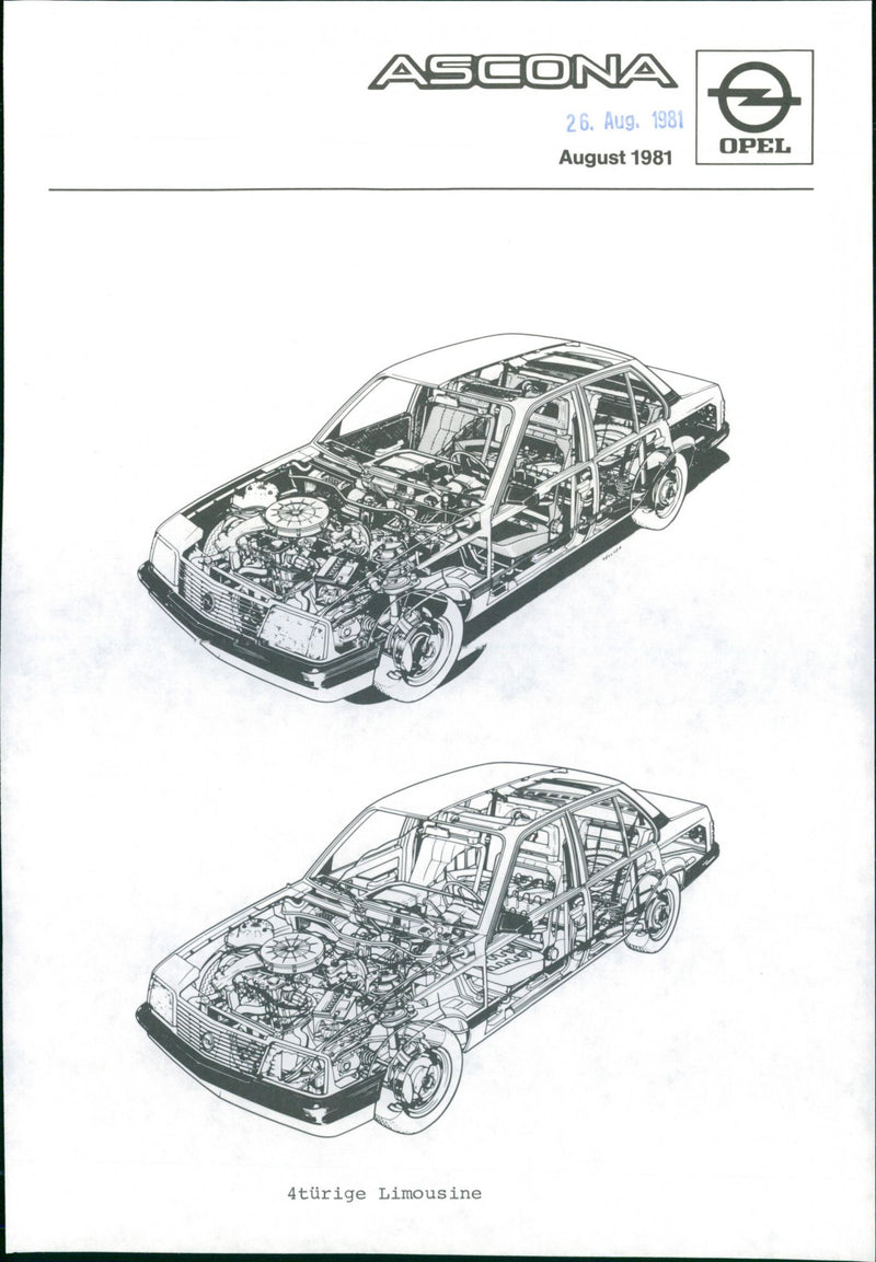 Technical drawing of 1981 Opel Ascona - Vintage Photograph