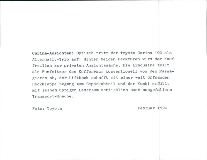 1990 Toyota Carina - Vintage Photograph