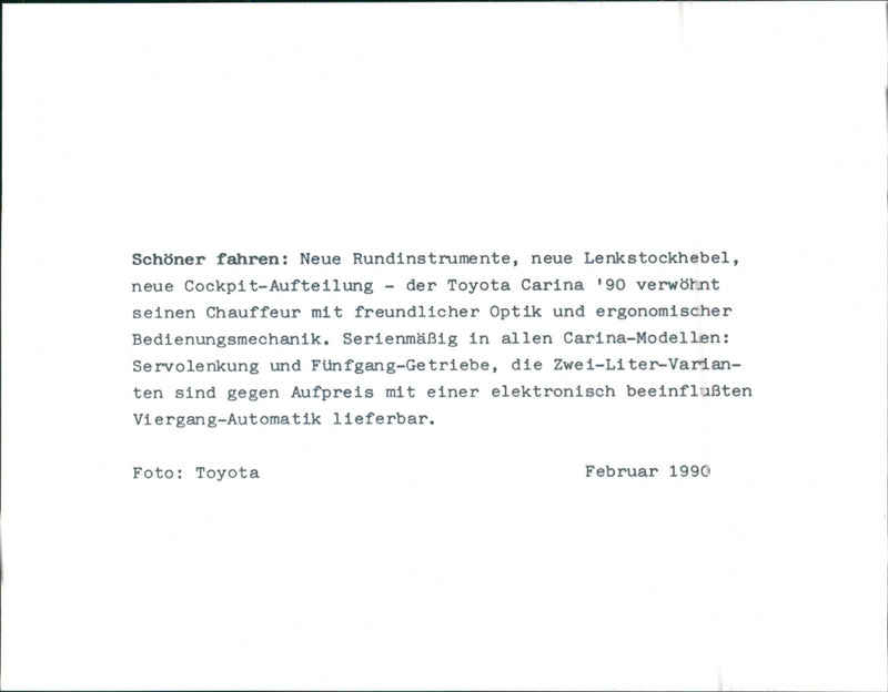 1990 Toyota Carina - Vintage Photograph