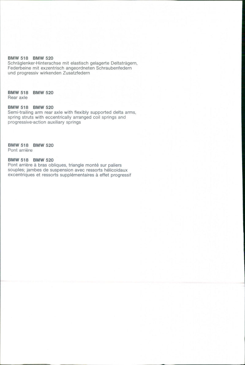 BMW 518/ 520 - Vintage Photograph