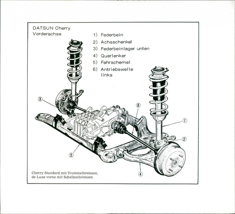 Datsun Cherry Front Axle. - Vintage Photograph