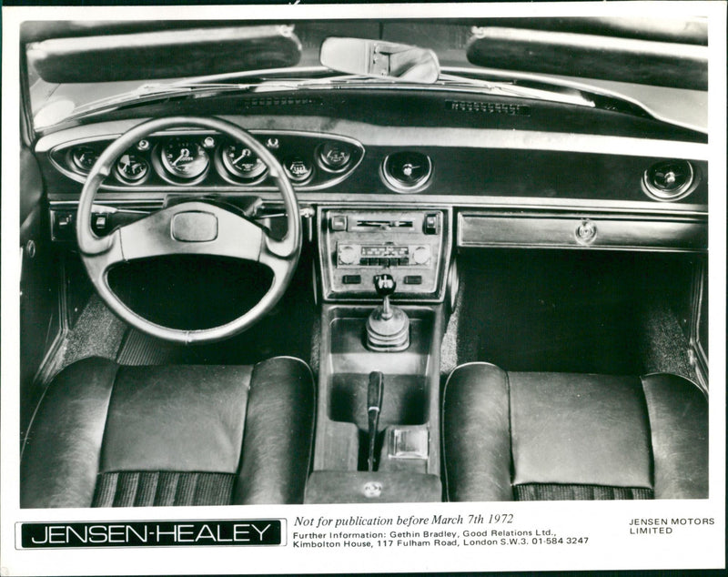 The Dashboard of the Jensen-Healey 1972 - Vintage Photograph