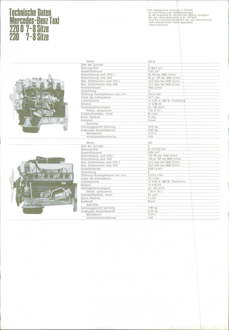 Mercedes Benz Taxis - Vintage Photograph