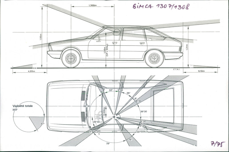 Simca 1307 and Simca 1308 - Vintage Photograph