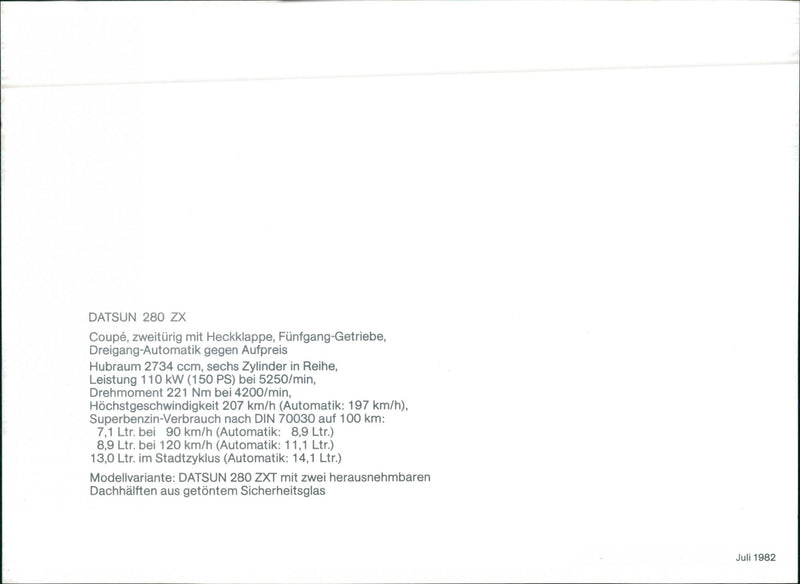 Datsun 280 ZX. - Vintage Photograph