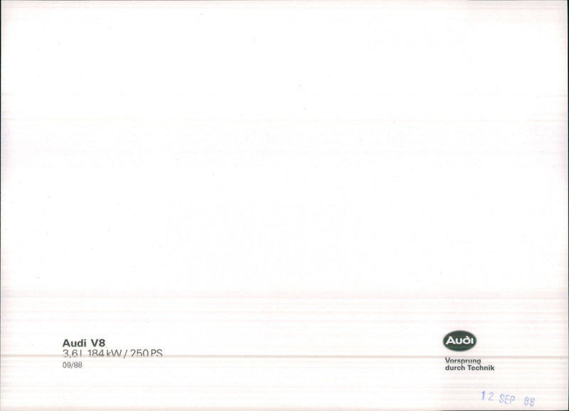 Audi V8. - Vintage Photograph