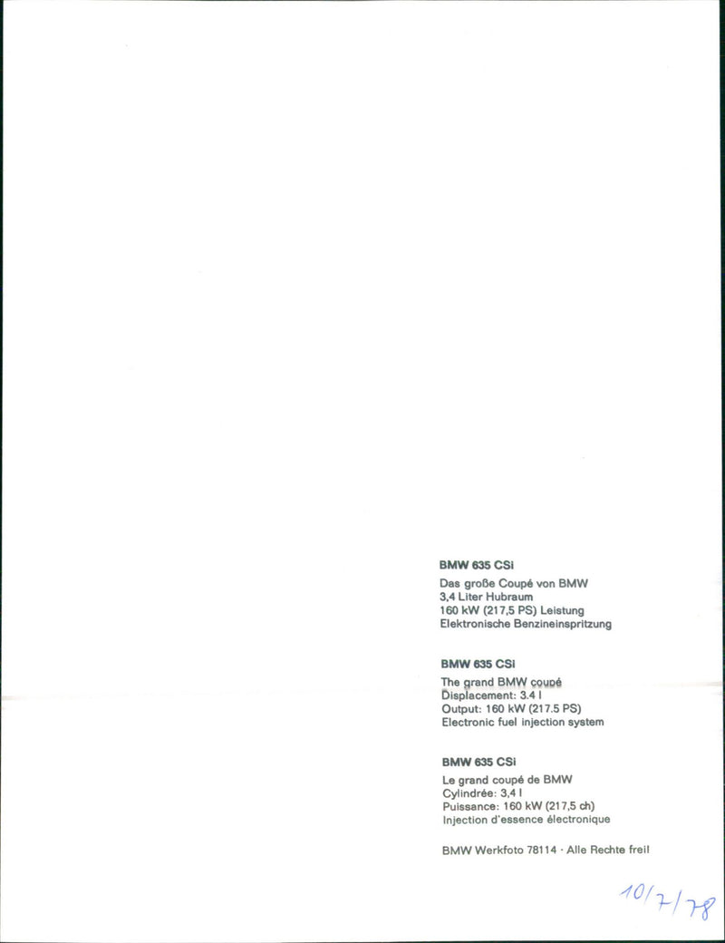 BMW 635 CSI - Vintage Photograph