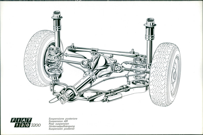 Fiat 130 3200 Rear Suspension - Vintage Photograph