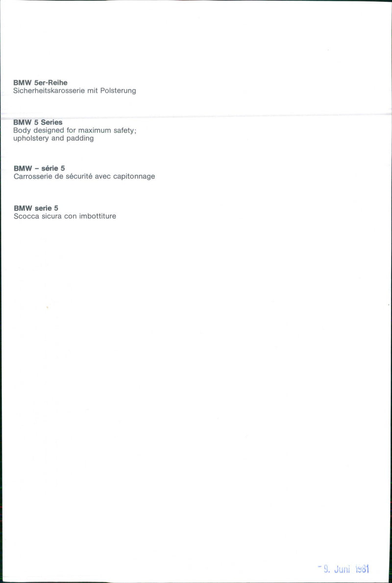 BMW 5 Series - Vintage Photograph