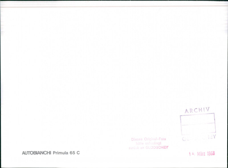 Autobianchi Primula 65 C - Vintage Photograph