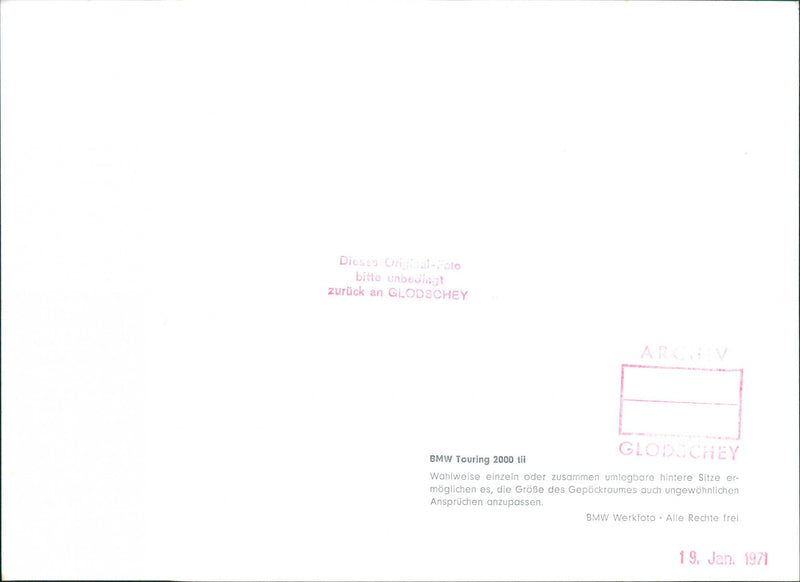 1971 BMW Touring 2000 tii - Vintage Photograph