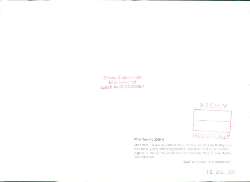 1971 BMW Touring 2000 tii - Vintage Photograph