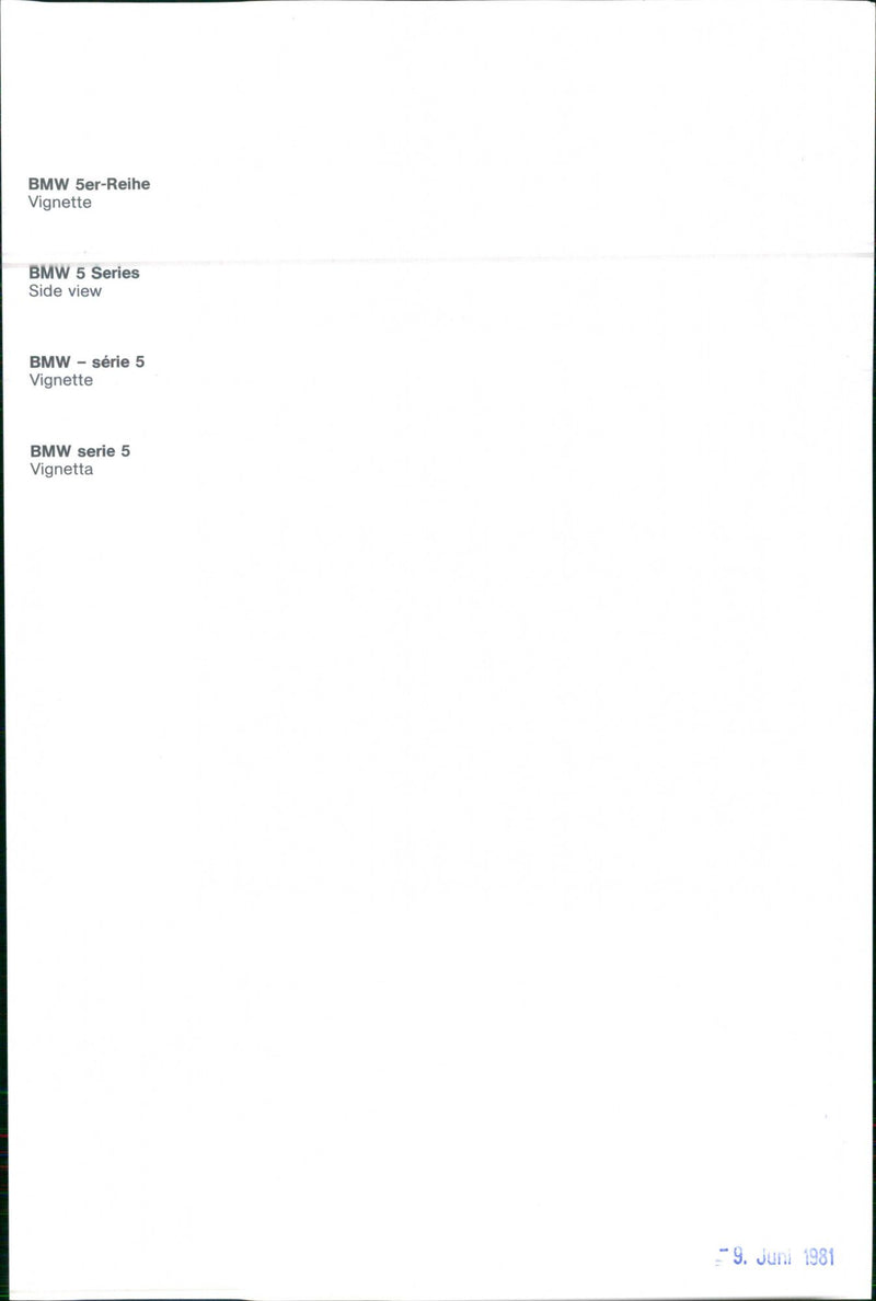 BMW 5 Series - Vintage Photograph