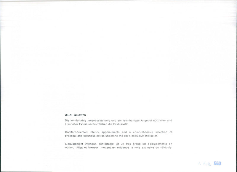 Audi Quattro '80 - Vintage Photograph