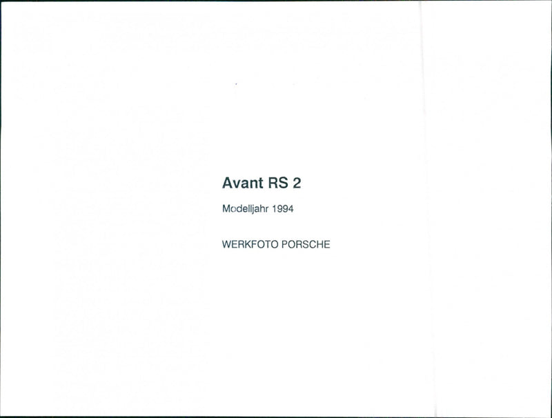 1994 Audi Avant RS 2 - Vintage Photograph